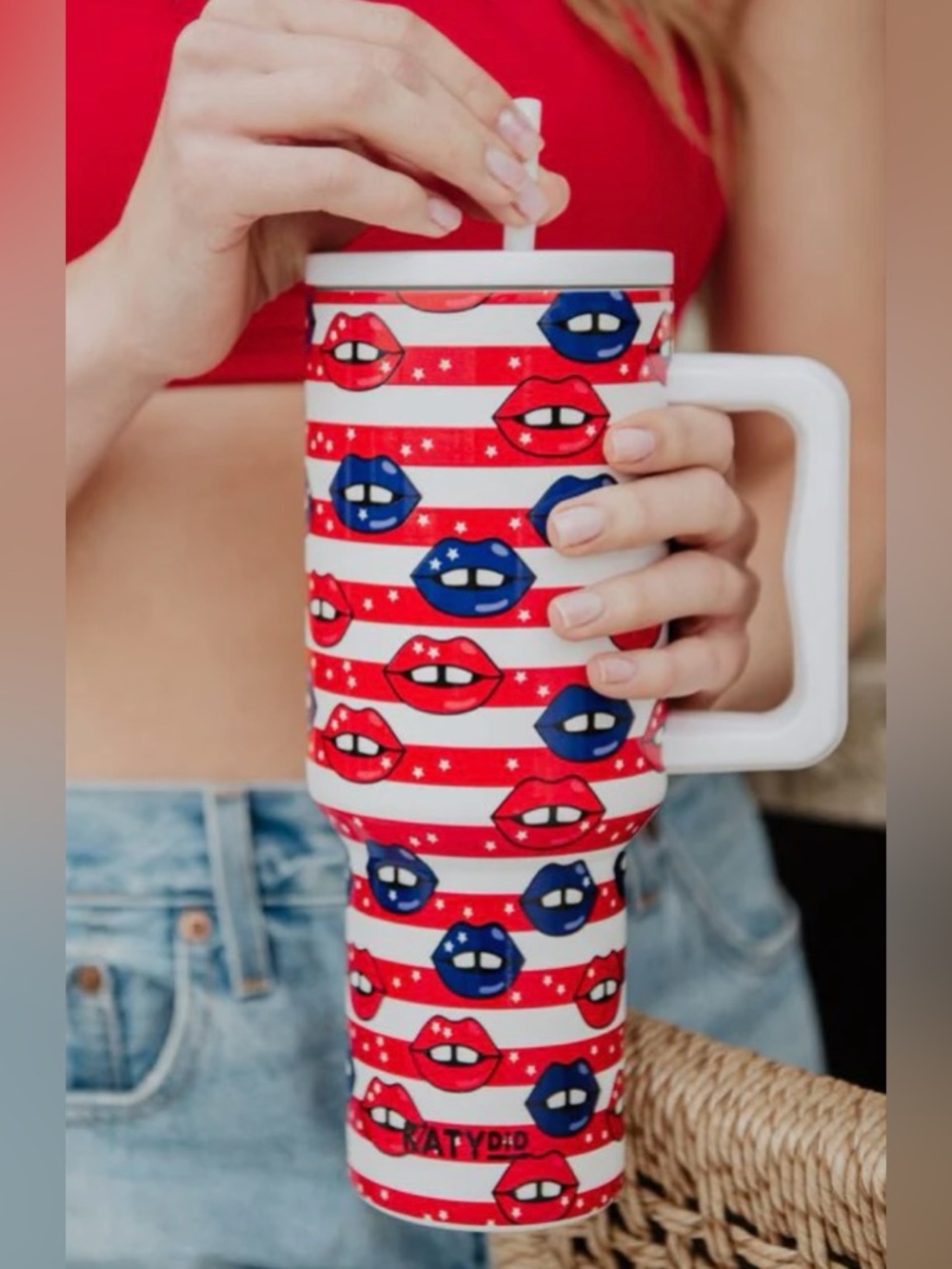 Katydid Cup Patriotic Lips